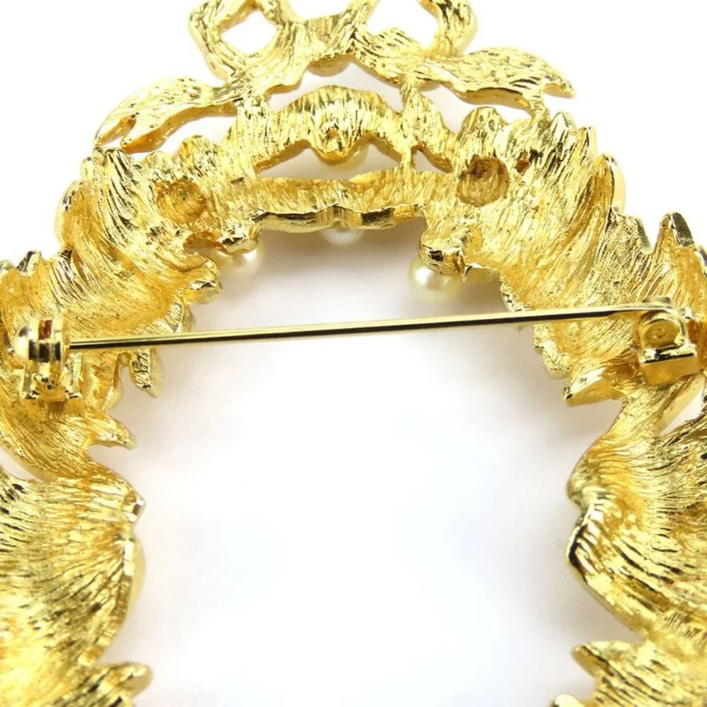 Christian Dior Brooch Metal Gold Wreath Plated Accessories - Picture 8 of 9